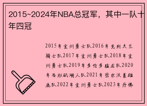 2015~2024年NBA总冠军，其中一队十年四冠